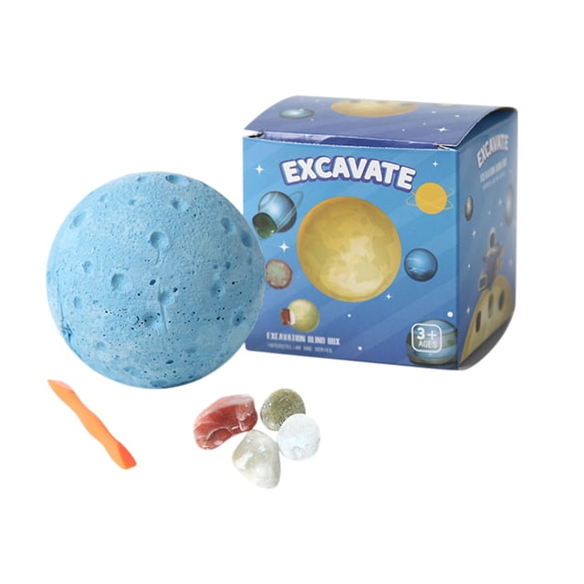 A Small Planets Mining Minerals Toy, Single Piece Hand Digging Gemstones Science Exploration Educational