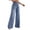 Blue, variant on JUSLIO Pants for Women,High Waist Split Hem Retro Button Washed Wide Leg Denim Jeans