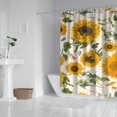 thumbnail image 4 of Ensemble de Rideau de Douche avec Doublure à Boutons-Pression, Tournesol Belles Plantes d'Automne (5) Rideaux de Douche Doublure de Douche Réutilisable, Rideau de Bain en Polyester Neutre Esthétique, 72x72 Pouces, 4 of 4