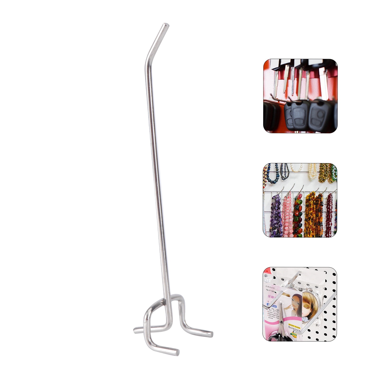Hemoton 100 PCS Pegboard Hooks Set, 15cm Peg Board Attachments Heavy Duty Pegboard Accessories Metal Garage Utility Hooks ( 3.2cm width )
