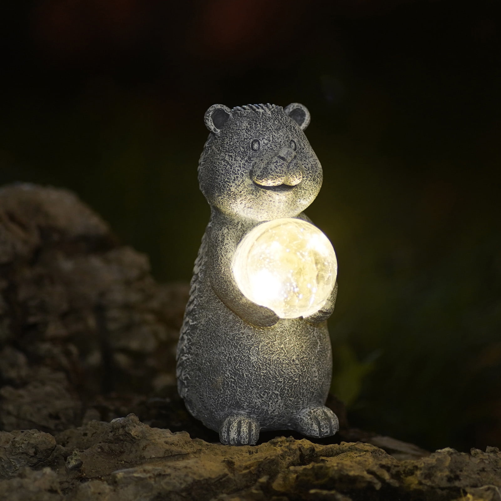 Goodeco Hedgehog Outdoor Statues with Solar Powered LED Lights, Garden
