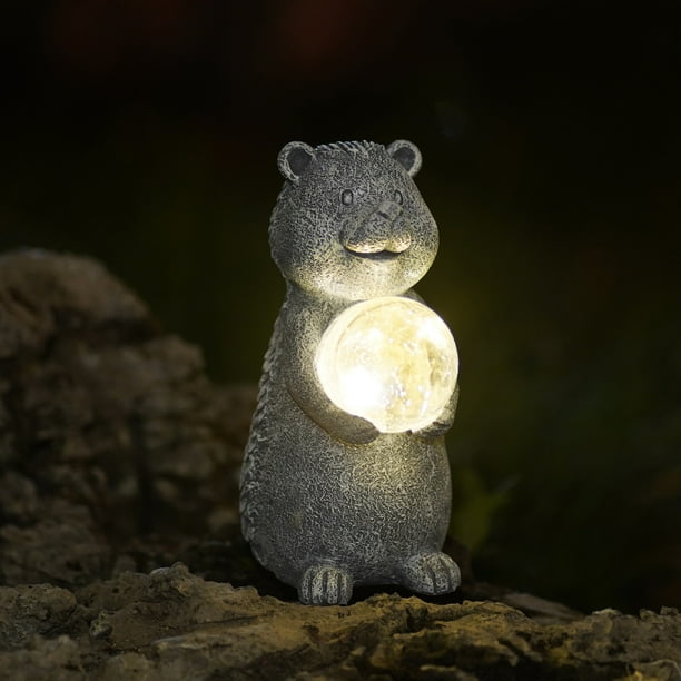 Goodeco Hedgehog Outdoor Statues with Solar Powered LED Lights, Garden