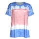thumbnail image 4 of Sonducket Camisa de manga corta con cuello y estampado teñido de corbata para mujer Prendas para la parte del cuerpo Azul S Sonducket AP002430-01, 4 of 6