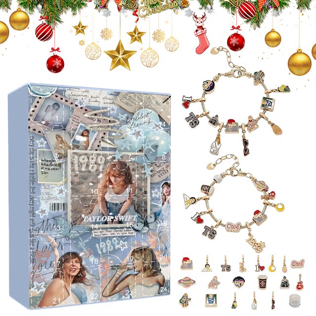 Calendario Cuenta Regresiva Navidad Taylor Charm Bracelet Gift para Fanáticos