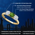 thumbnail image 2 of Gem Stone King 10K Yellow Gold Green Chrome Diopside and White Moissanite Engagement Ring for Women | 1.50 Cttw | Round 5MM | Gemstone Birthstone | Size 6, 2 of 7