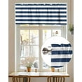 thumbnail image 7 of Navy Blue White Stripes Simple Valances for Windows Geometric Valance Rod Pocket Light Filtering Short Window Treatments Curtains for Kitchen Bathroom Living Room Bedroom, 1 Panel, 42 x 12 Inch, 7 of 7