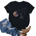 thumbnail image 4 of Zunfeo Summer Tops for Women Short Sleeve Floral T Shirts Cozy Casual Graphic Shirts 2025 New Arrivals Black M, 4 of 4
