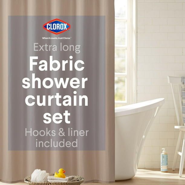 Juego de cortinas de baño CLOROX, 183 x 198 cm, impermeables, PEVA