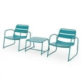 thumbnail image 1 of Noble House Cowan Ensemble de Conversation Extérieur 3 Pcs en Bleu Mat, 1 of 18