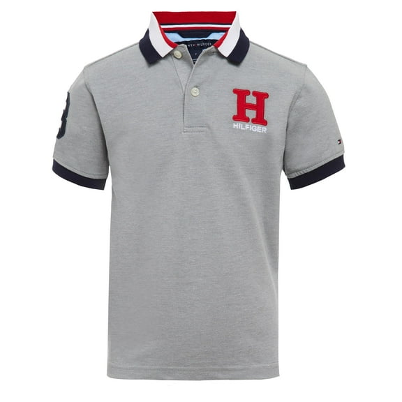 Polo Tommy Hilfiger para niños, manga corta, gris mate, 4 años