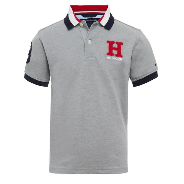 Polo Tommy Hilfiger para niños, manga corta, gris mate, 4 años