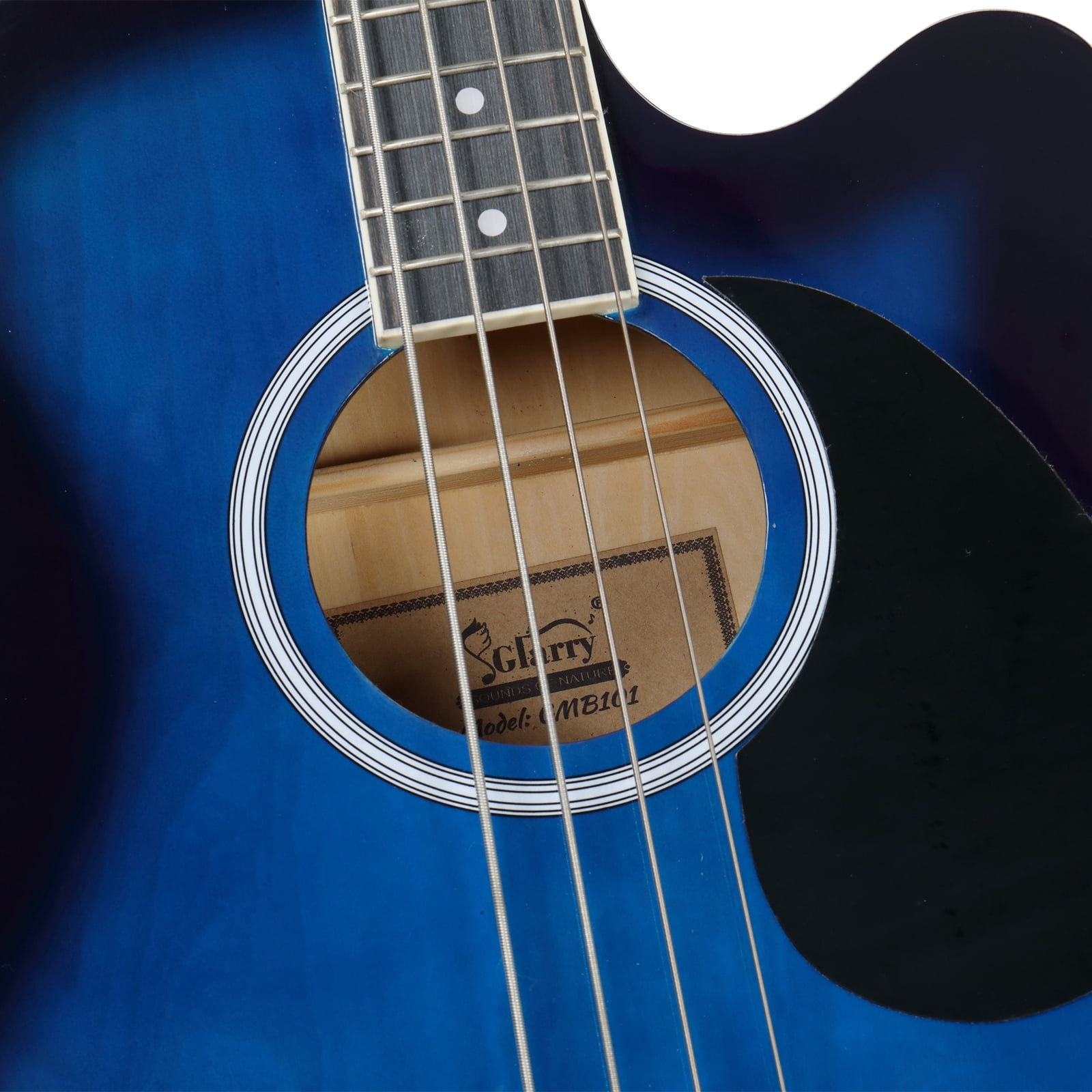GMB101 4 string Electric Acoustic Bass Guitar w/ 4-Band Equalizer EQ-7545R Blue
