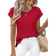thumbnail image 2 of BTFBM Sweater Vest Women Spring Summer Cap Sleeve Crew Neck Casual Loose Business Tops Western Vacation Outfits, 2 of 7