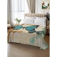 thumbnail image 2 of Retro Teal Butterfly Twim Size Flat Sheet, Wrinkleproof & Fadeproof Cooling Flat Bed Sheet Only, Summer Butterflies Vintage Breathable Soft Bedding Top Sheets 66 x 96 Inches, 2 of 8