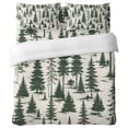 thumbnail image 2 of 4 Pieces Duvet Cover Queen Bedding Sets Merry Christmas Tree Seamless Ultra Soft Luxury Comforter Cover Set with Bed Sheet and Decorative Pillow Shams Xmas Trees Green, 2 of 9