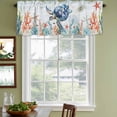 thumbnail image 5 of 2 Panels Sea Turtle Coastal Valance for Windows, Summer Beach Coral Ocean Nautical Light Filtering Kitchen Curtains, Rod Pocket Window Treatment Curtain Valances for Living Room Bedroom, 42"x18", 5 of 9