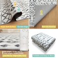 thumbnail image 7 of Mandala 8x10 Rug – Ultra-Soft, Geometric Boho Area Rug for Living Room, Office & Bedroom - Non-Shedding Machine Washable Rug – Ivory & Gray, 7 of 7
