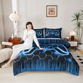 thumbnail image 4 of Castle Fairy Kids Hexagon Gamer Full Size Comforter Sets,Abstract Stripes Bedding Sets, 4 of 8