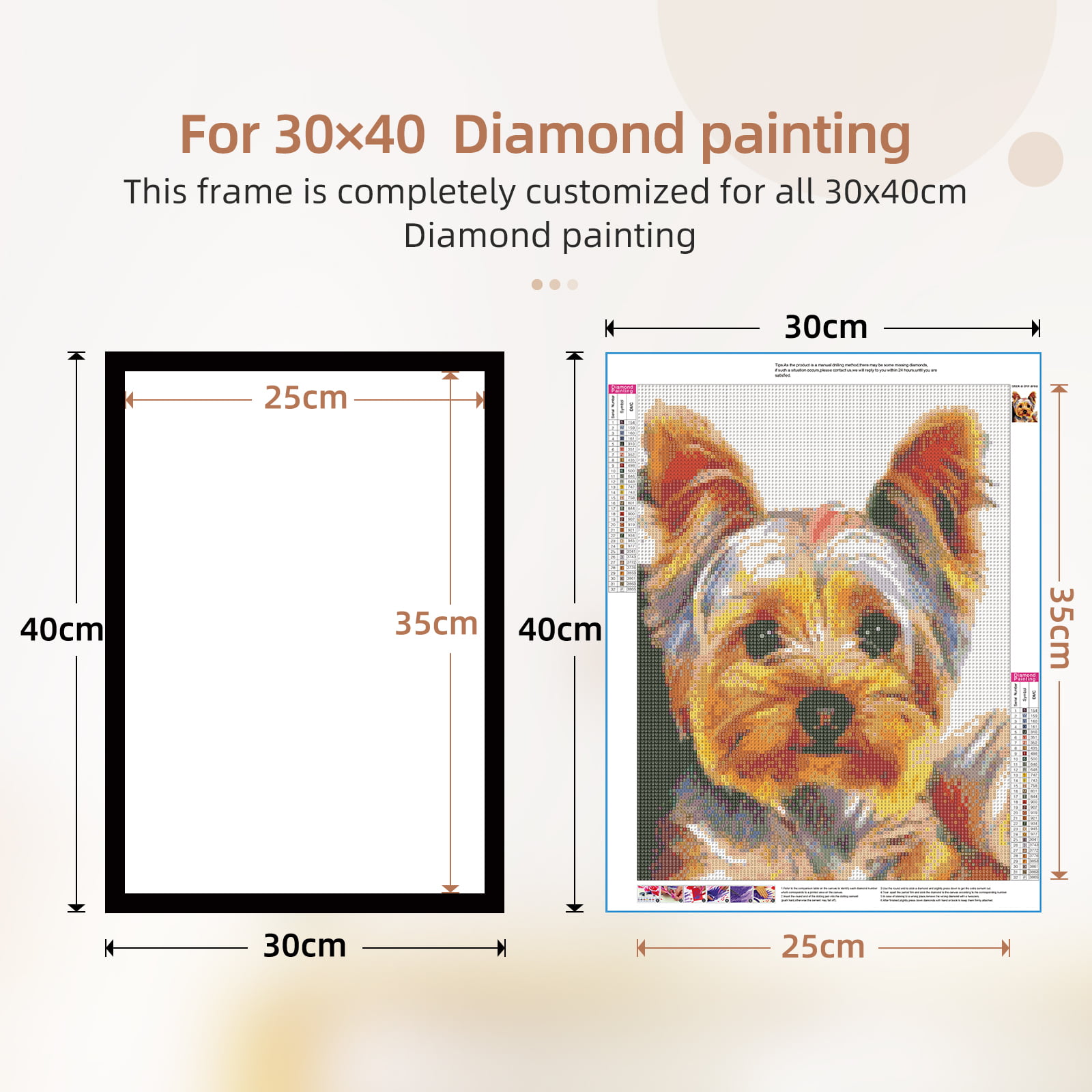 QCQHDU 3 Pack Diamond Painting Frames, Frames for 2*30x40cm and