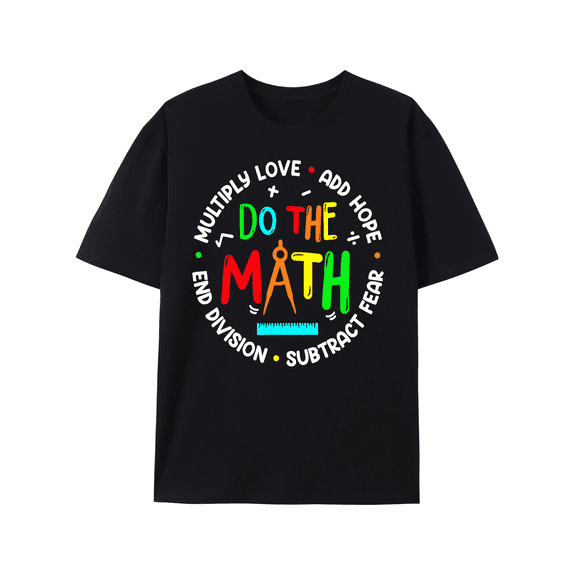 [Cotton Math Geek Tee] Funny Cotton Math Geek Graphic Tee - Short Sleeve Crew Neck T-Shirt for Men | Outdoor Casual Wear, Halloween Costume Idea, Unique Gift for Teachers and Math Enthusiasts