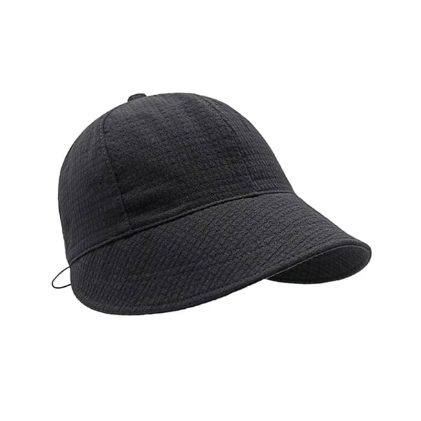 Gorra para Mujer Algodón Protección Solar Ala Ancha Plegable Ajustable Sombrero de Playa de Verano para Exteriores Negro