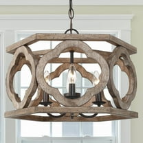 LNC Quaint 4-Light Distressed Bronze Farmhouse Led Cage Chandelier
