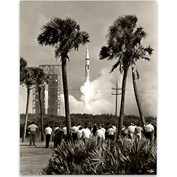 Lone Star Art 1968 Apollo 7 Launch Photo - 11x14 Unframed Print - Perfect Vintage House Decor