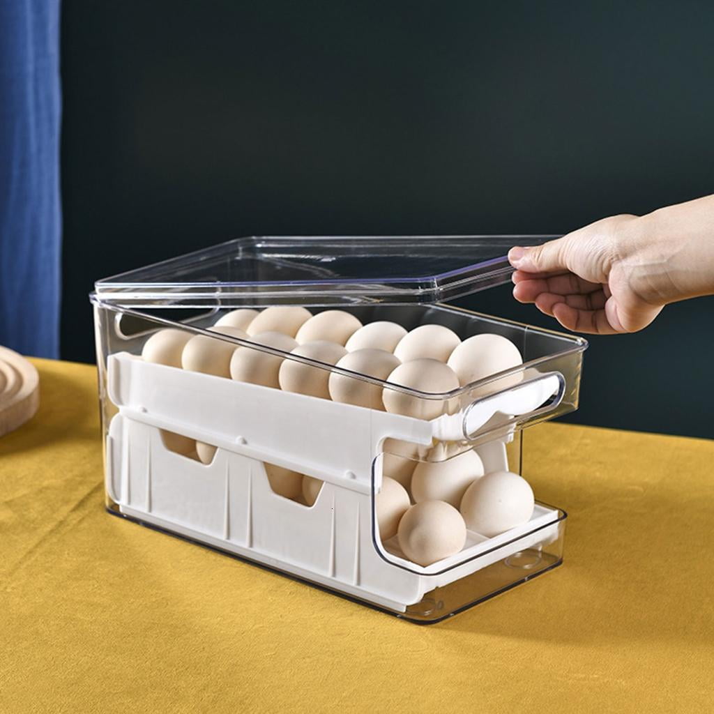 Convenient Double layer Slide Eggs Box Unique Automatic Scrolling Eggs Container