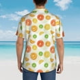 thumbnail image 6 of Balery Colorful Lemons Print Men's Hawaiian Shirts Short Sleeve Beach Shirt Relaxed Fit Vacation Button Down Shirts-XX-Large, 6 of 9