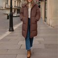 thumbnail image 5 of Breezora Women Longline Puffer Coat Casual Loose Fit Warm Winter Jacket Comfortable Outerwear M Size Coffee, 5 of 9