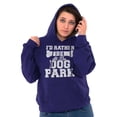 thumbnail image 4 of Rather Be Dog Park Pet Puppy Owner Unisex Plus Fleece Graphic Hoodie Brisco Brands 3X, 4 of 5