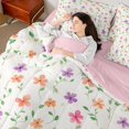 thumbnail image 4 of Castle Fairy Girls Colorful Flowers Twin Bedding Sets,Spring Garden Bedding Comforter Set, 4 of 8