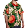 thumbnail image 2 of Peach Men's Short Sleeve Poplin Beach Shirts, Casual Printed Button Down Summer Hawaiian Shirt - Unisex, 2 of 6
