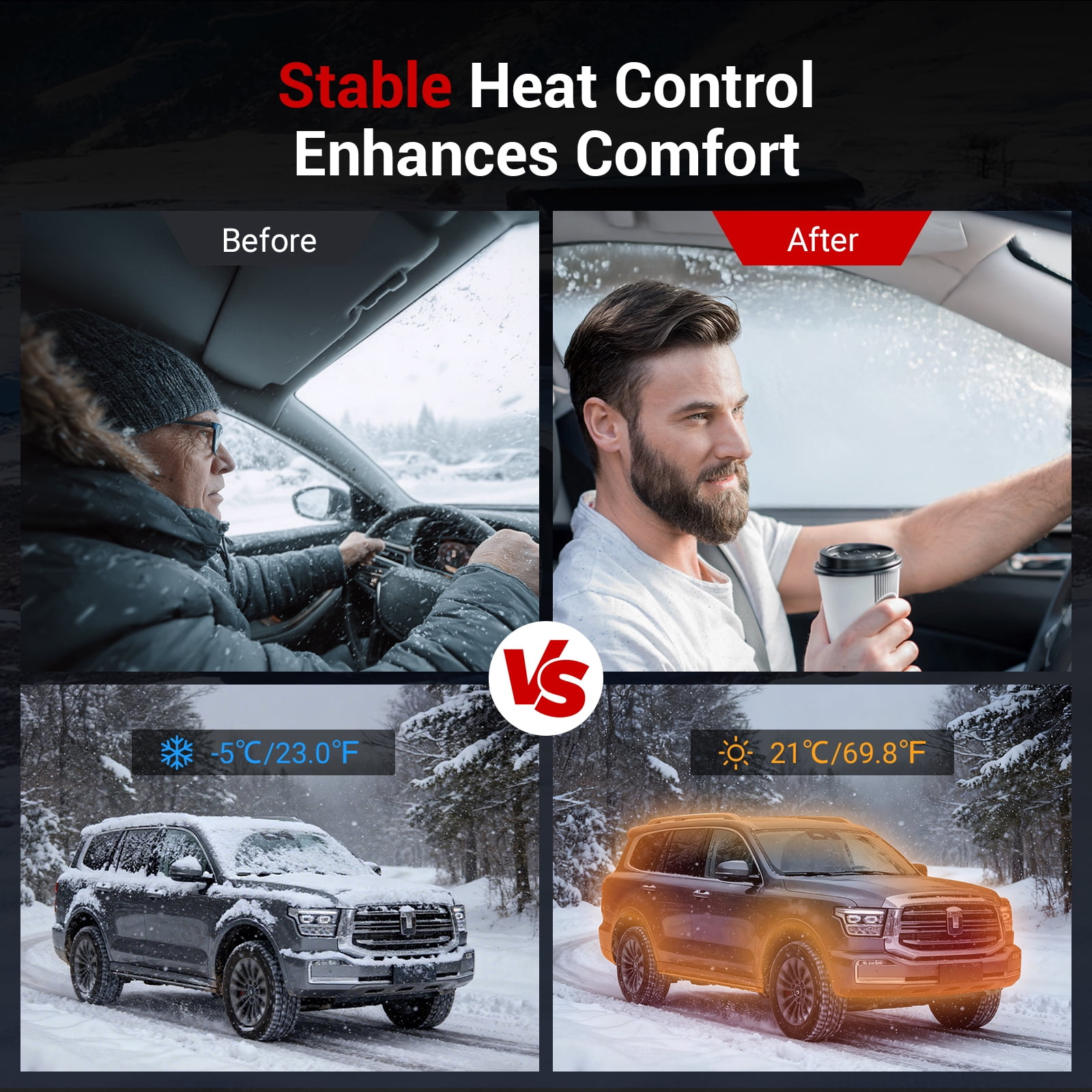 Joreek Diesel Air Heater All-in-One 12V 8KW Diesel Heater ith 5L/1.3Gal Tank, Remote Control LCD Portable Diesel Heater for Car Vehicle Trunk Garage RV