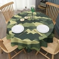 thumbnail image 3 of Camouflage Round Tablecloth 70x70in(178x178cm) – Waterproof Polyester Table Cover with Full Print Design, Wrinkle Resistant & Washable for Kitchen Dining Party Decor, 3 of 6