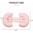 thumbnail image 2 of Pregnancy Pillow for Side Sleeper, Double Wedge Maternity Pillow, Belly Support Pillow, Removable Pillowcase Cotton Cover,(Pink), 2 of 5