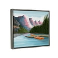 thumbnail image 3 of Stupell Calming Lake Camp Nature Canoes Landscape Painting Gray Floater Framed Art Print Wall Art, 3 of 6