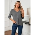 thumbnail image 7 of HOWCOME Women's Lightweight Button-Up Cardigan Soft Knit 3/4 Sleeve Sweater Casual Layer, Grey M, 7 of 7