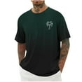 thumbnail image 1 of Mens Camisas de Manga Corta Impresión Casual Deportes Cuello Redondo Blusa, Poliéster Ligero para la Primavera Verano Al Aire Libre Uso Diario, 1 of 4