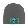 thumbnail image 2 of ZICANCN Cupid Skull Green Print Knit Beanie Hat, Winter Cap Soft Warm Classic Hats for Men Women, Deep Heather, 2 of 8