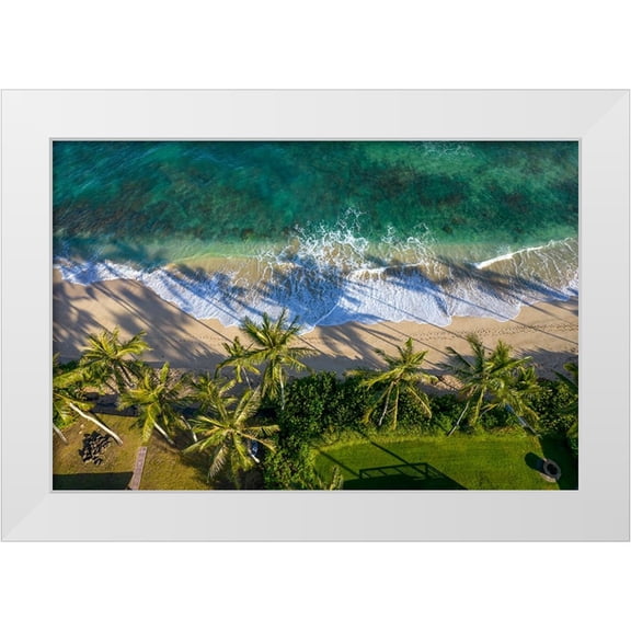 Peebles, Douglas 14x11 White Modern Wood Framed Museum Art Print Titled - Laniakea Beach-North Shore-Oahu-Hawaii
