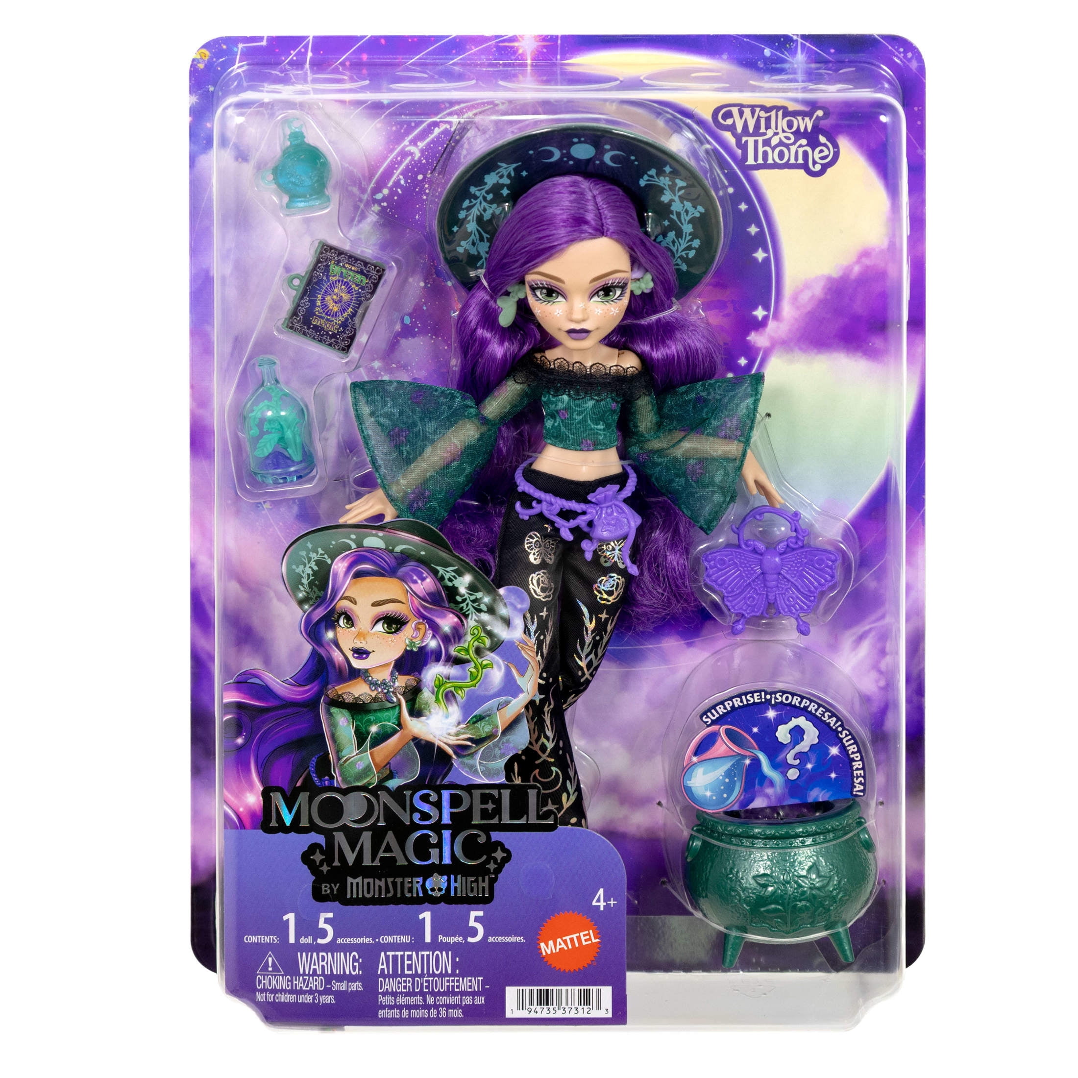 Moonspell Magic by Monster High Willow Thorne Fashion Doll, Nature Witch with Accessories