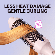Wavytalk Thermal Brush for Blowout Look, 1 1/2 inch Ionic Heated Nylon Brush Get Natural Curls, Pink