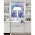 thumbnail image 3 of Blue Purple Pink Floral Marble Swag Curtains for Living Room/Bedroom Windows, Contemporary Abstract Art Kitchen Curtains and Valances Set 36 Inch Length, Light Filtering Swags Valance Curtain Panels, 3 of 5
