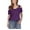 Purple, variant on Dezsed Women's Plus Size Tops Cold Shoulder Dressy Casual Tunics Blouses Summer Short Sleeve Crewneck Shirts Purple M
