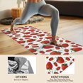 thumbnail image 4 of Red Strawberry Plants Fruit White Pattern Hot Yoga Mat Towel Non Slip for Hot Yoga - Quick-Drying Yoga Mat Cover with 4 Corner Pockets with Travel Bag - Hot Yoga Towel Non Slip 70"x26", 4 of 6