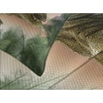 thumbnail image 4 of Ambesonne Jurassic Quilted Bedspread Set 3 Pcs, Dinosaur in the Jungle, Queen Size, Green Blue Peach, 4 of 5