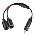 thumbnail image 1 of Car Splitter Adapter 10 Inch Extension Cord Two Ways 16AWG Socket Plug with 15A, 1 of 6