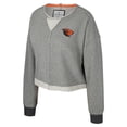 thumbnail image 2 of Women's Colosseum Charcoal Oregon State Beavers Magnum Scoop Neck Cropped Pullover Sweatshirt, 2 of 3