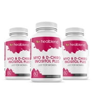 Healblend Myo Inositol & D-Chiro Inositol Plus Supplement - Support Hormonal Balance, Fertility & Healthy Ovarian Function for Women - 60 Capsules (3 Pack)